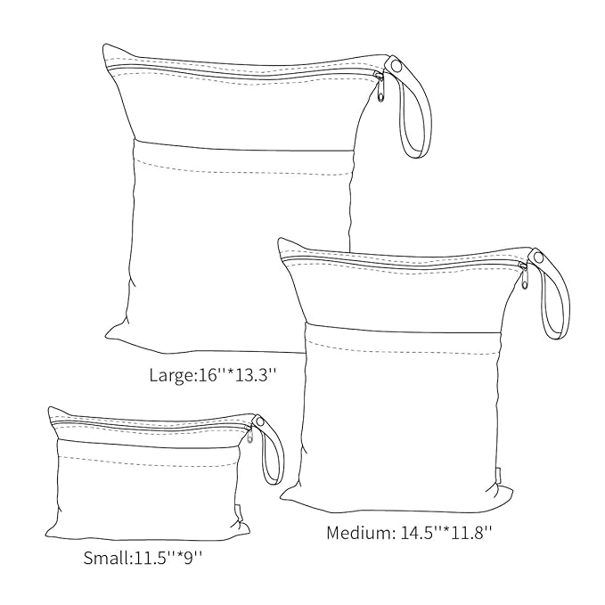 ALVABABY 3pcs Baby Cloth Diaper Wet/Dry Bags|Waterproof Reusable - Image 7