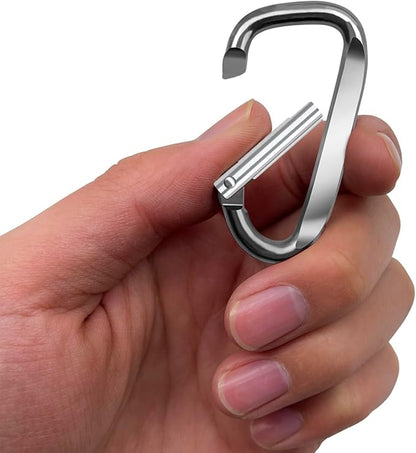 2.4" 24pcs Small Carabiner Clip Keychain, Aluminum D Ring Shape Clips - Image 4