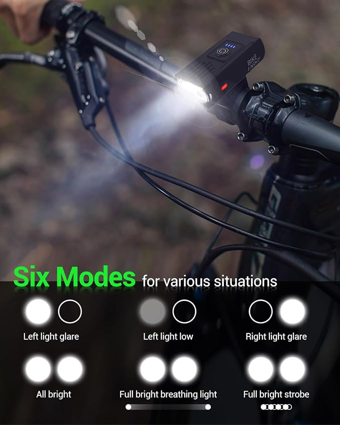 Victoper Bike Light, High Lumens Super Bright Bicycle Lite, 6+4 Modes USB - Image 3