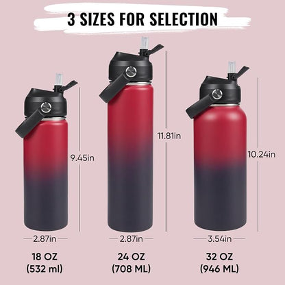 Fijinhom 18oz Insulated Stainless Steel Water Bottle, Wide Mouth Double Wall - Image 2