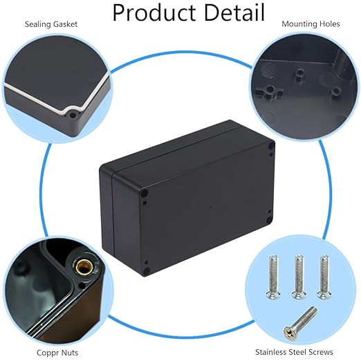 Project Box IP65 Waterproof Junction Box ABS Plastic Black Electrical Boxes DIY - Image 5