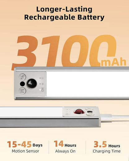 EZVALO 12inch Under Cabinet Lighting, Rechargeable Motion Sensor Light Indoor - Image 4