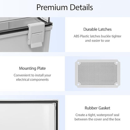 Junction Box, IP65 Waterproof Dustproof ABS Plastic Enclosure, Outdoor and - Image 4
