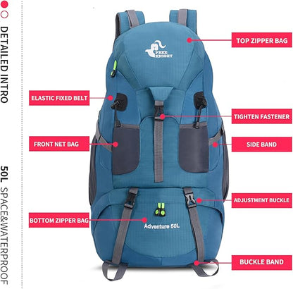 Bseash 50L Hiking Backpack, Water Resistant Lightweight Outdoor Sport Daypack - Image 3