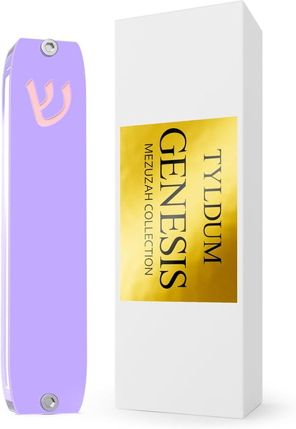 Genesis Mezuzah for Door – Modern Acrylic Mezuzah Case Without Kosher Scroll – by TYLDUM