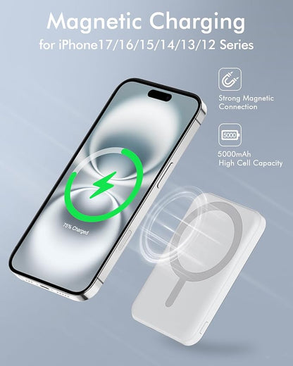 podoru for Magsafe Battery Pack, 5000mAh Magnetic Power Bank - Image 3