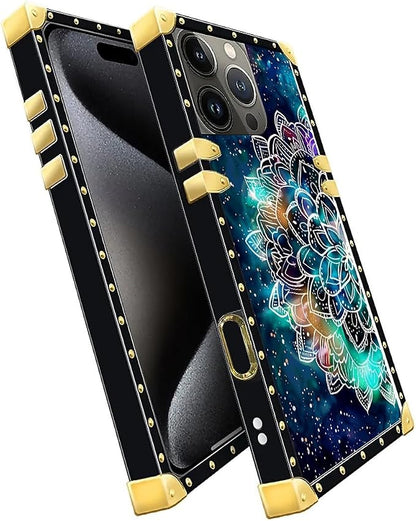 Compatible with iPhone 16 Pro Case, Starry Sky Colourful Mandala Luxury Golden - Image 3