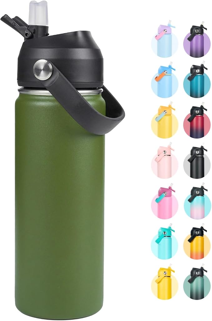 Fijinhom 32oz Insulated Stainless Steel Water Bottle, Wide Mouth Double Wall by Fijinhom