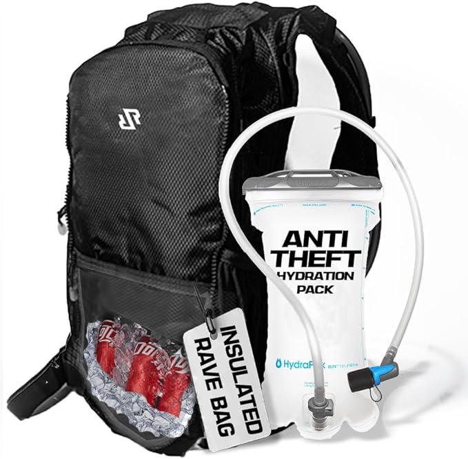 RAVERUNNER® Anti-Theft Hydration Backpack | Festival Approved Rave Backpack by RAVERUNNER