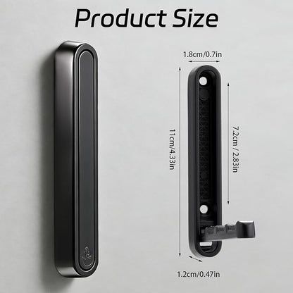 Dntorx 2 Pcs Extended Folding Coat Hooks Wall Mounted, 4.33 in Black Foldable - Image 2
