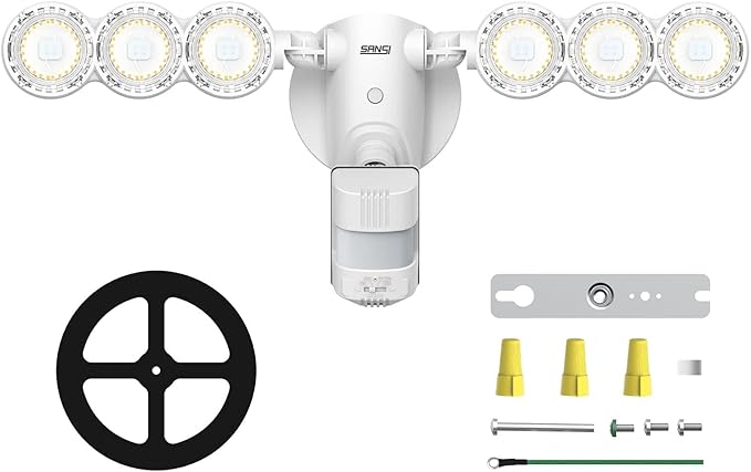 SANSI 45W 6000LM Motion Sensor Outdoor Lights, 5000K 600W Equiv LED Outdoor - Image 4