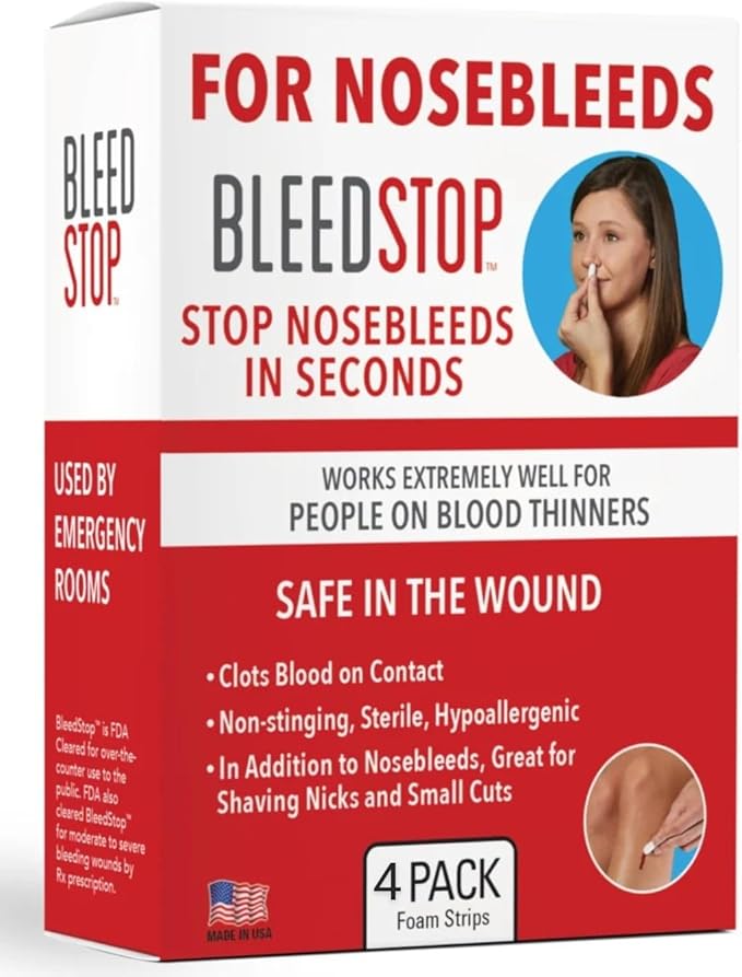 BleedStop™ Nosebleed Strips – Fast Acting Blood Coagulant Foam Inserts – Helps by BleedStop