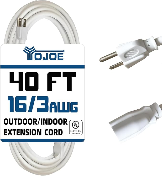 YOJOE Indoor Outdoor Extension Cord, 3 Prong 13A Weatherproof Power Cord by YOJOE