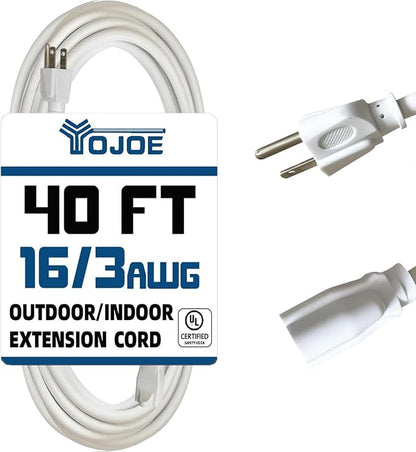 YOJOE Indoor Outdoor Extension Cord, 3 Prong 13A Weatherproof Power Cord by YOJOE