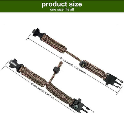 Smithok Paracord Survival Bracelet-Length Adjustable, Loud Whistle Emergency - Image 6