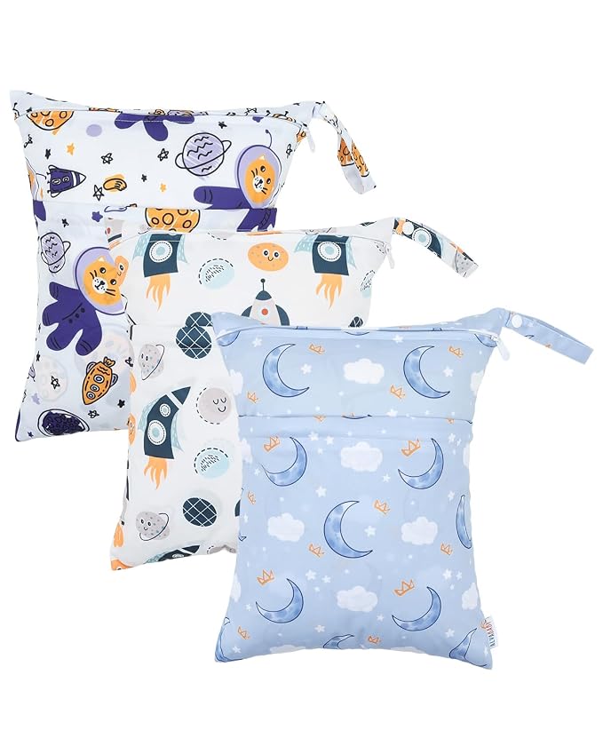 ALVABABY 3 Cloth Diaper Wet Dry Bags Waterproof Reusable by ALVABABY