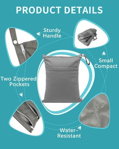 babygoal Wet Dry Bags 3 Pack, Waterproof Reusable Travel Bags - Image 2