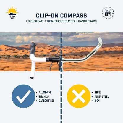 Sun Company Clip-On Compass for Bikes | Handlebar Compass for Bicycle, - Image 6