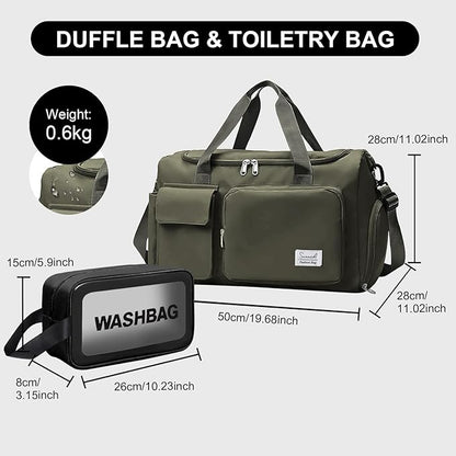 Suruid Gym Bag for Women Men, Travel Duffle Bag Large Capacity Carry On - Image 2