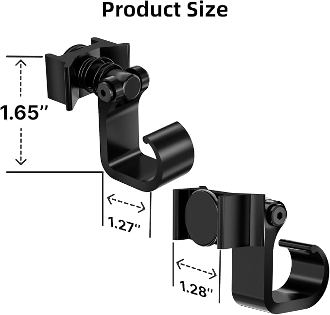 4 Pack L Track Hooks with Single Stud Fitting, Spring-Loaded Adjustable Gear - Image 6