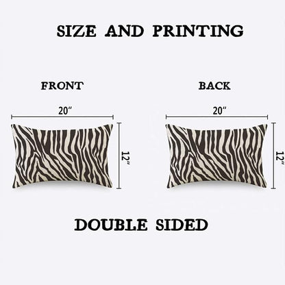 TKS MITLAN Zebra Print Pillow Covers 12 x 20 Inch Black White Leopard Line - Image 2