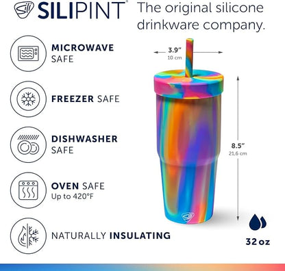 Silipint 32oz Silicone Straw Tumbler – BPA-Free, Unbreakable, Dishwasher Safe – - Image 3