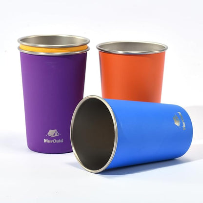 4 Pack Stainless Steel Cups 16oz by HurOutd