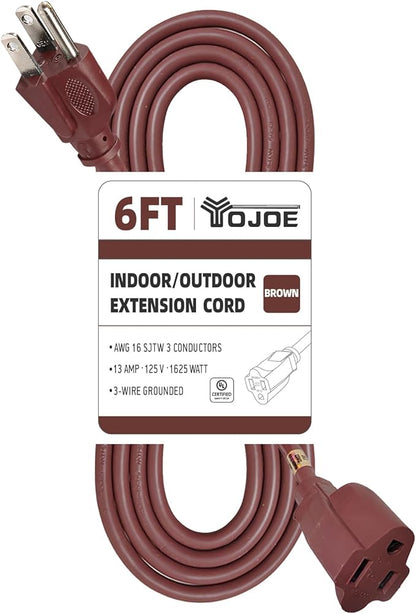 YOJOE Indoor Outdoor Extension Cord, 3 Prong 13A Weatherproof Power Cord by YOJOE