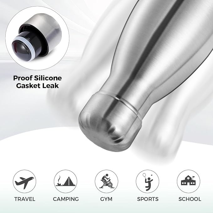 Volhoply 17oz Stainless Steel Water Bottles Bulk, Leakproof Insulated Metal - Image 5
