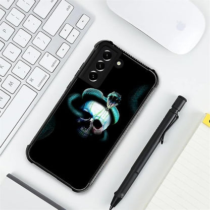 for Samsung Galaxy S21 Case, Skeleton Winding Snake Pattern Graphic Design Girl - Image 7