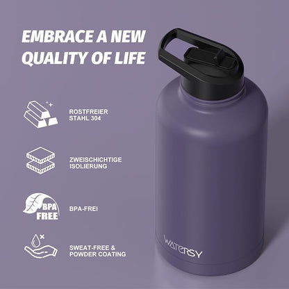 64oz Insulated Water Bottle, BPA Free&Leak Proof, Half Gallon Stainless Steel - Image 8
