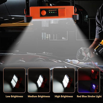 120W Solar Rechargeable Work Light, 144 LED 10000LM Portable Flood Light - Image 4