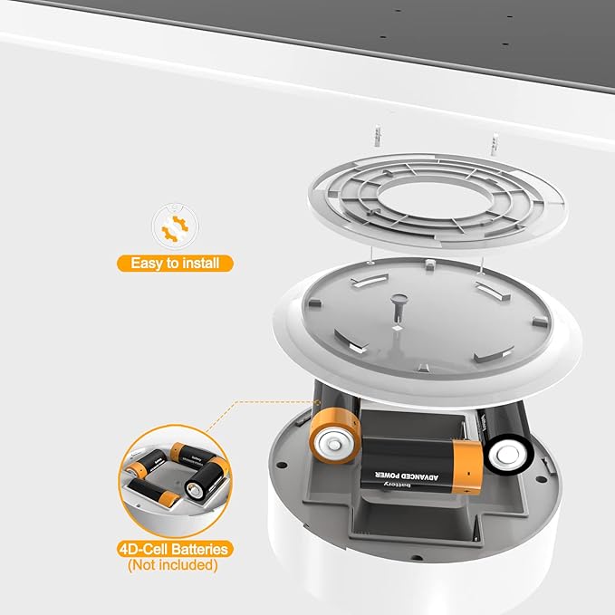 TOOWELL Motion Sensor Light Indoor Battery Operated, 80 LED Wireless Ceiling - Image 8