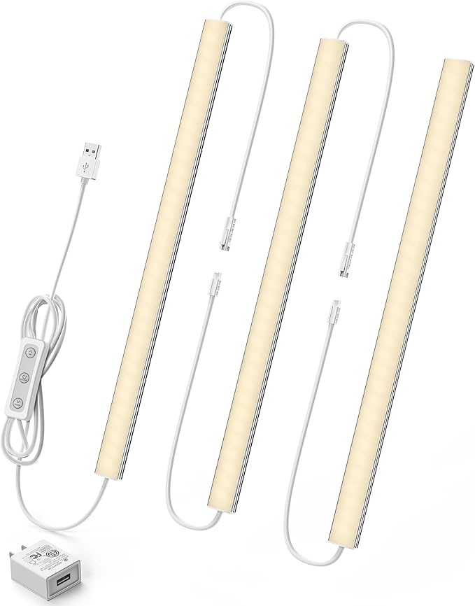 Under Cabinet Lighting Plug-in, Dimmable Under Counter Lights by Vovamo