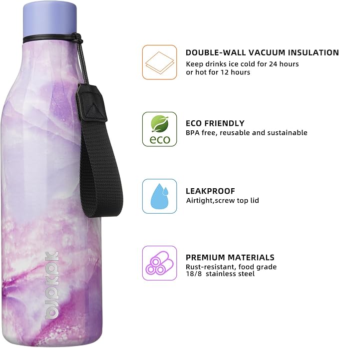 BJPKPK Insulated Water Bottles, 25 oz Stainless Steel Metal Water Bottle - Image 2
