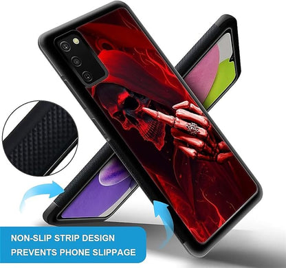 for Samsung Galaxy S20 FE Case, Gestures Funny Skull Pattern Graphic Design - Image 2