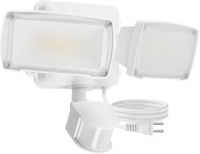 LUTEC 21W White Plug in Motion Sensor Light Outdoor, Flood Lights Outdoor by LUTEC
