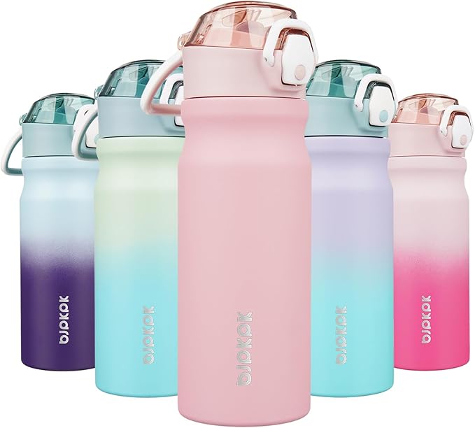 BJPKPK Water Bottle with Straw 18oz Insulated Water Bottles Reusable Stainless by BJPKPK
