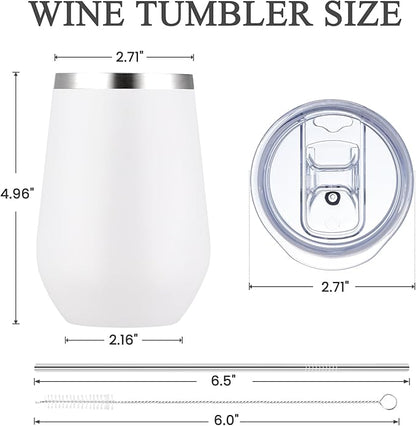 MEWAY Durable 12oz Stainless Steel Wine Tumbler - Image 6