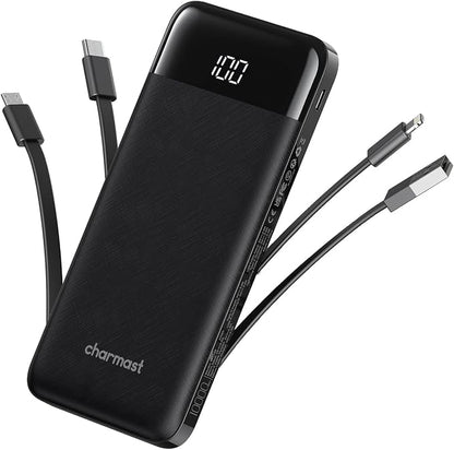 charmast Portable Charger with Built in Cables, Power Bank with Cords Wires by Charmast