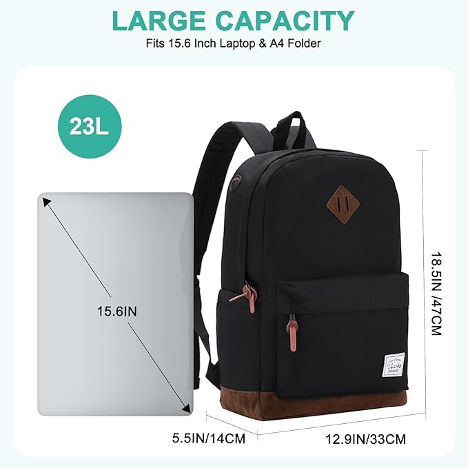 Backpack for Men Women, VASCHY Classic Water-resistant Lightweight Travel - Image 2
