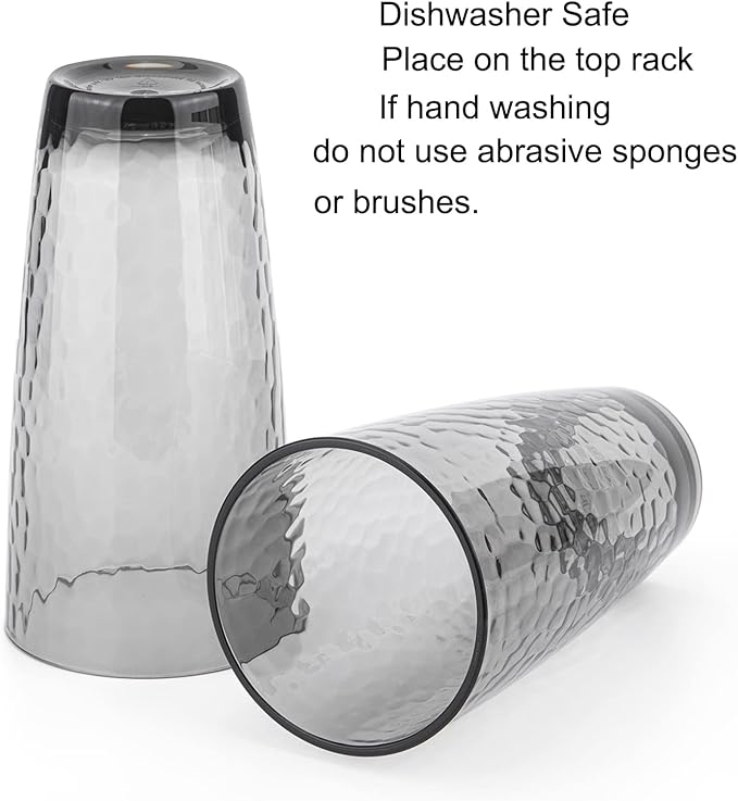 KOXIN-KARLU Hammered 26-ounce Plastic Tumbler Acrylic Glasses - Image 4
