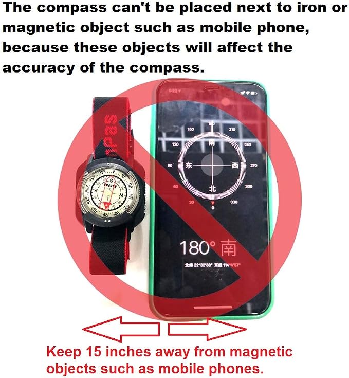 Diving Sighting Wrist Compass for Outdoor Orienteering Mountaineering Hiking - Image 6