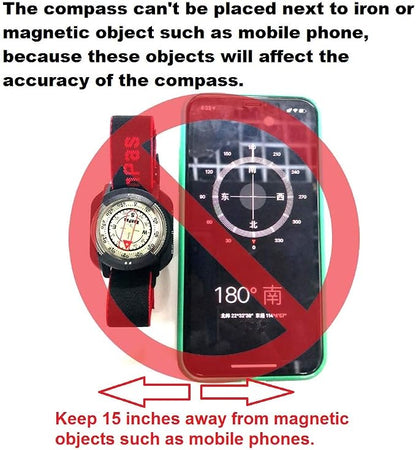 Diving Sighting Wrist Compass for Outdoor Orienteering Mountaineering Hiking - Image 6