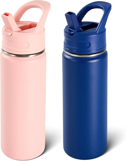 Fijinhom 2 Pack 18oz Insulated Stainless Steel Water Bottle by Fijinhom