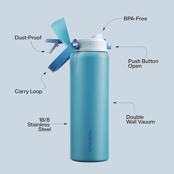 Insulated Water Bottle with Straw - Image 4