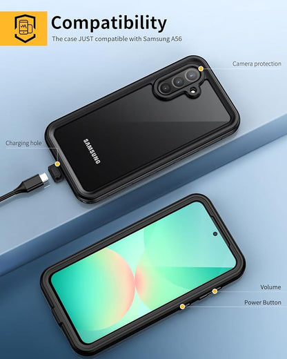 Lanhiem for Samsung Galaxy A56 Phone Case, IP68 Waterproof Dustproof, Built-in - Image 5