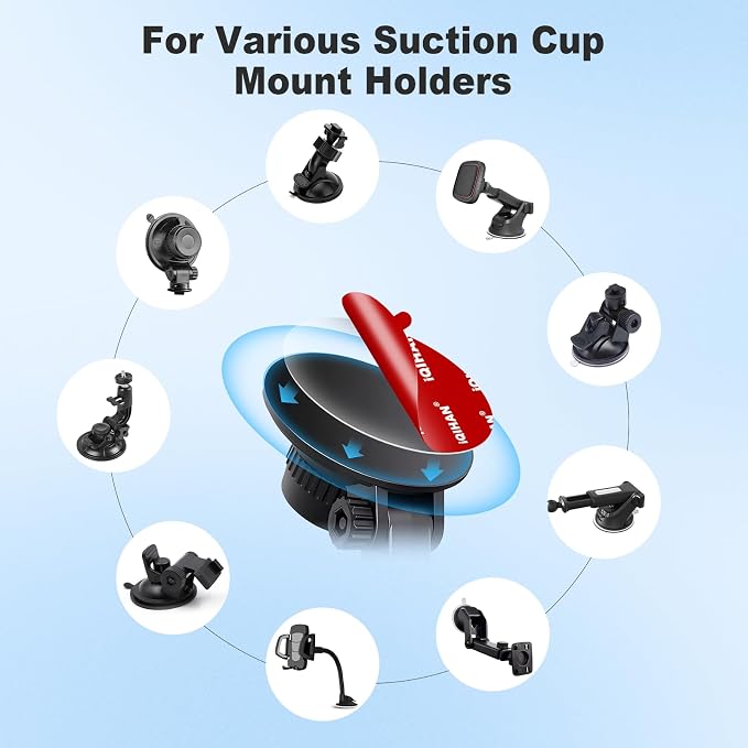 5pcs Sticky Adhesive Pads for Car Phone Mount, 70mm/ 2.76" Double-Sided Heavy - Image 3