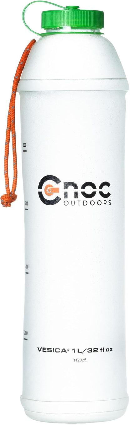 Cnoc Outdoors Vesica Collapsible Water Bottle 1 Liter Green, 42mm wide Mouth by CnocOutdoors