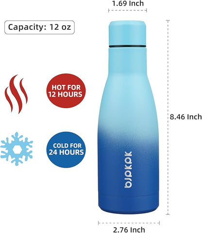 BJPKPK 12oz Water Bottles Stainless Steel Double Wall Vacuum Insulated Small - Image 2
